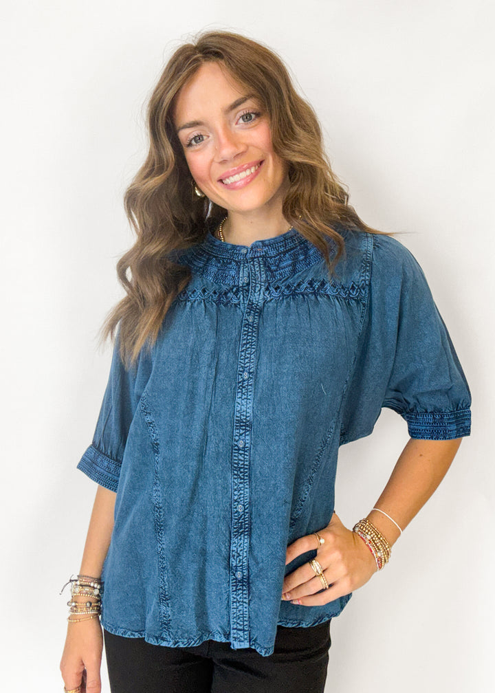 Karter Denim Button Down