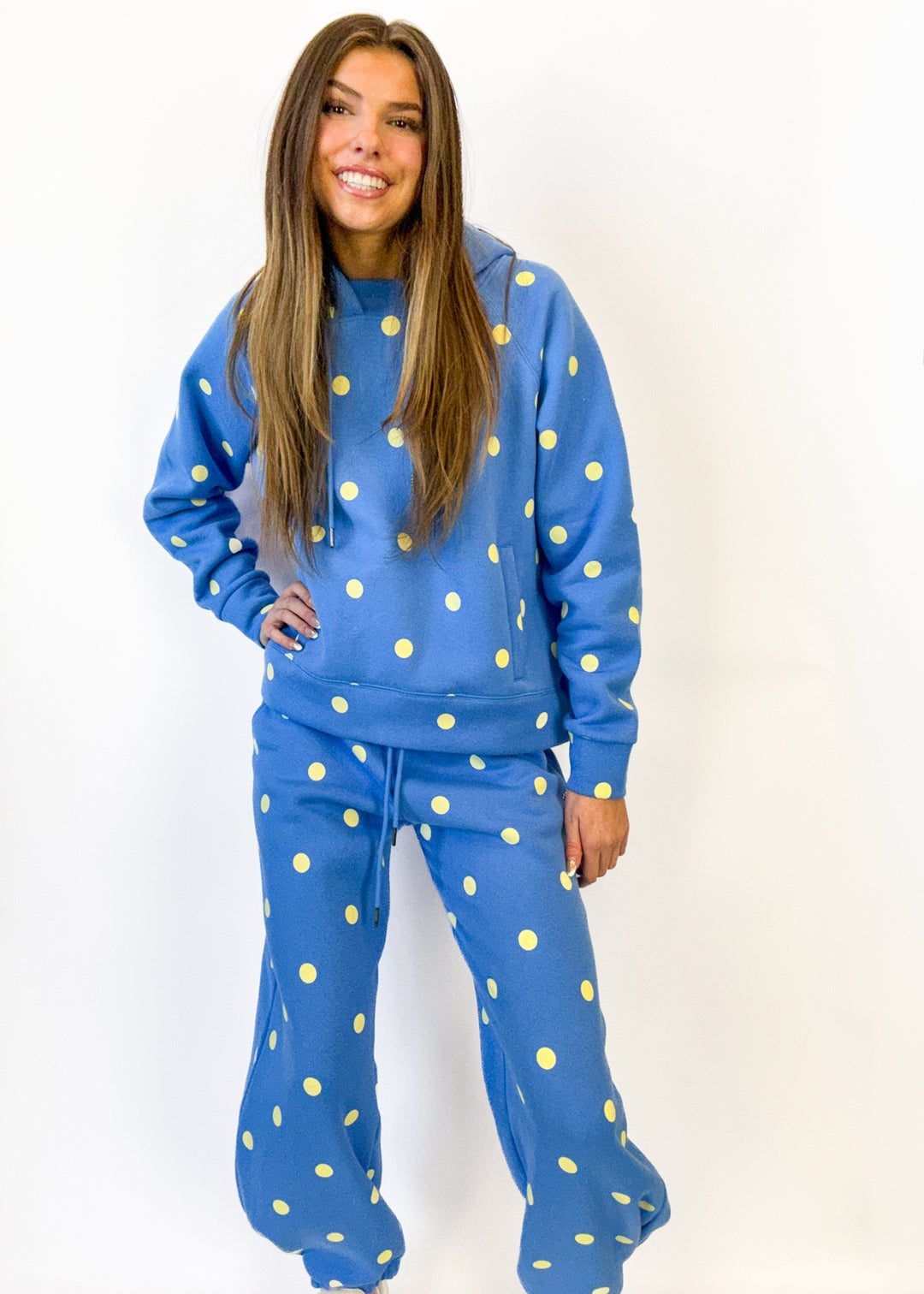 Gemma Polka Dot Sweatsuit - Blue