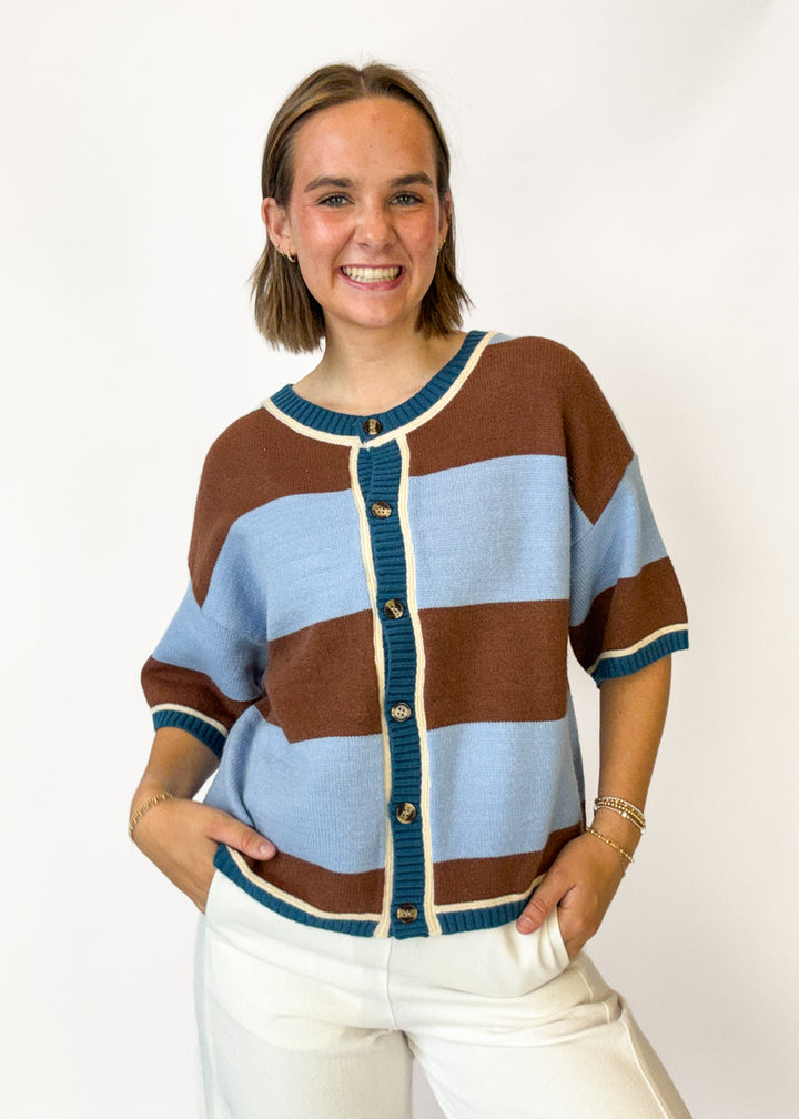 Maggie Striped Sweater Cardigan