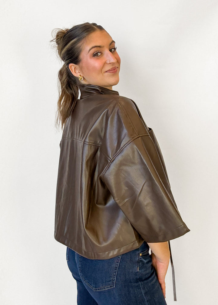 Kylie Boxy Leather Jacket