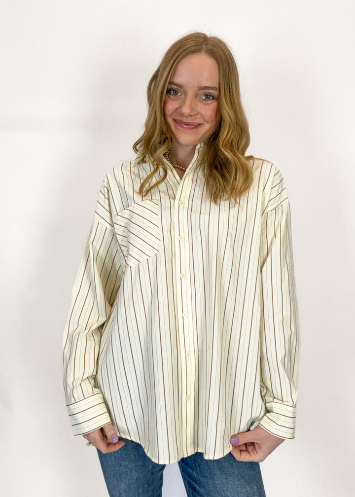 Margie Striped Button Down - Yellow