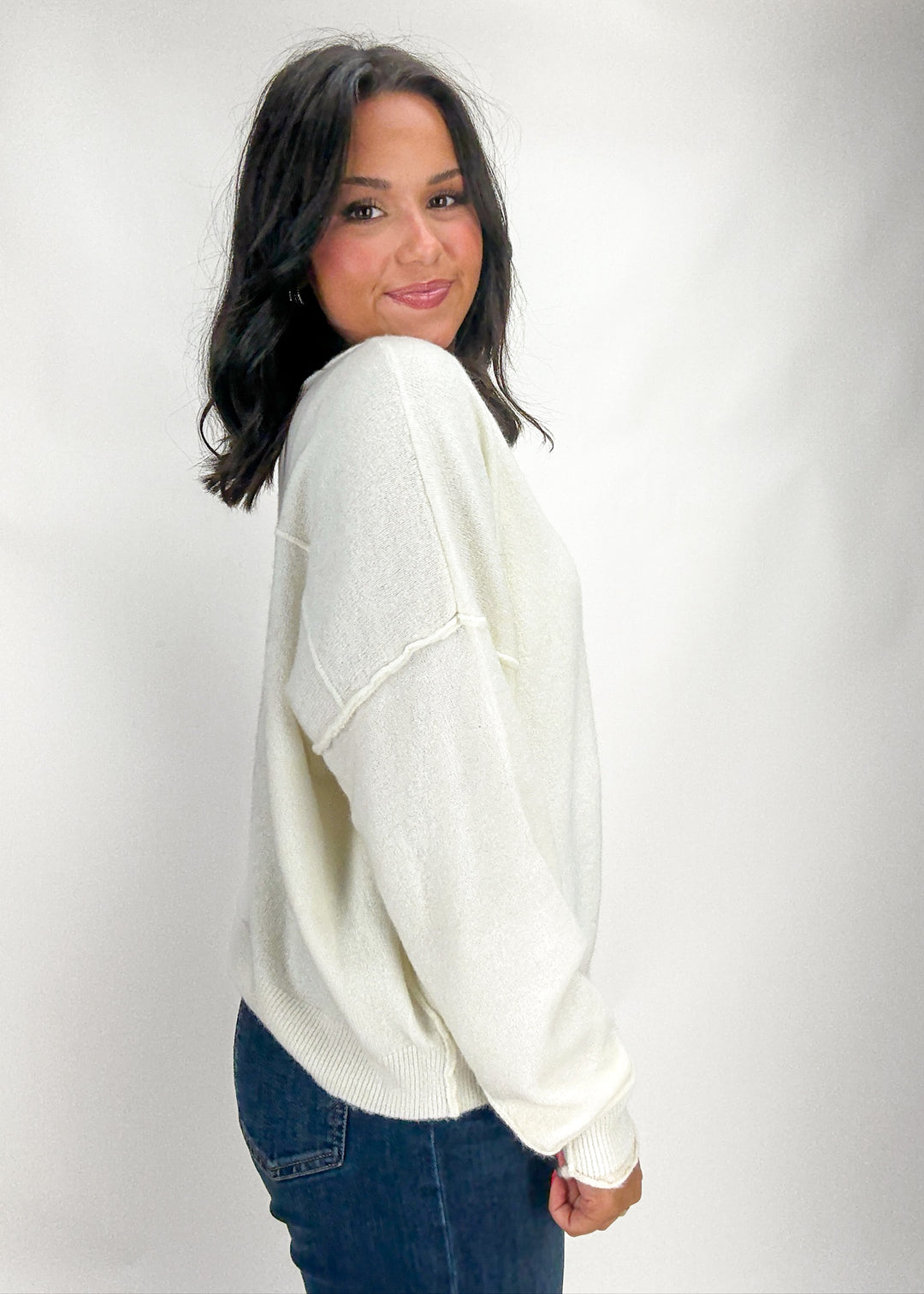 Free People See Me Pullover - White Combo