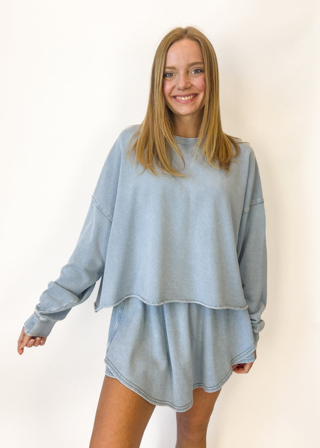 Audrey Knit Denim Sweatshirt