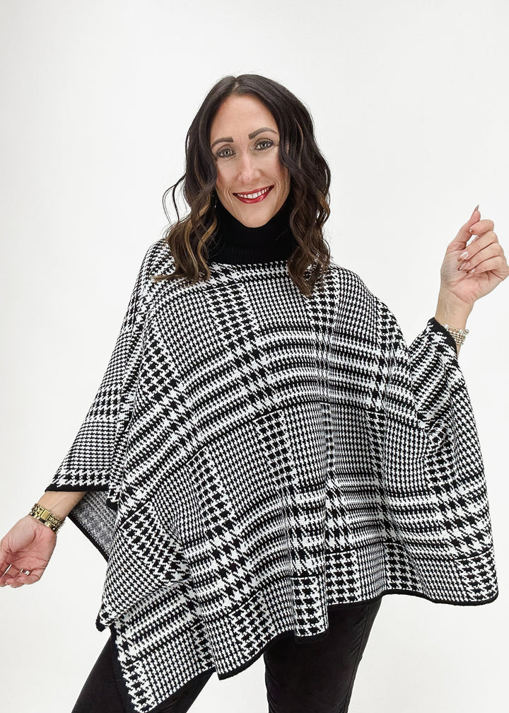 Mindy Checked Poncho