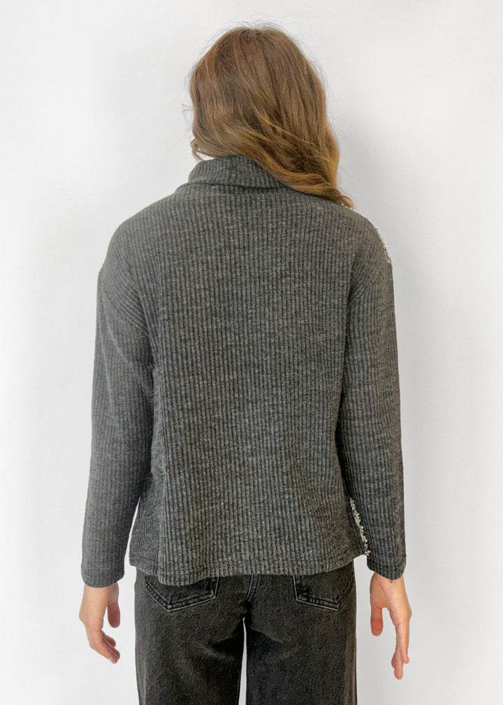 Maisy Mock Neck Sherpa Sweater
