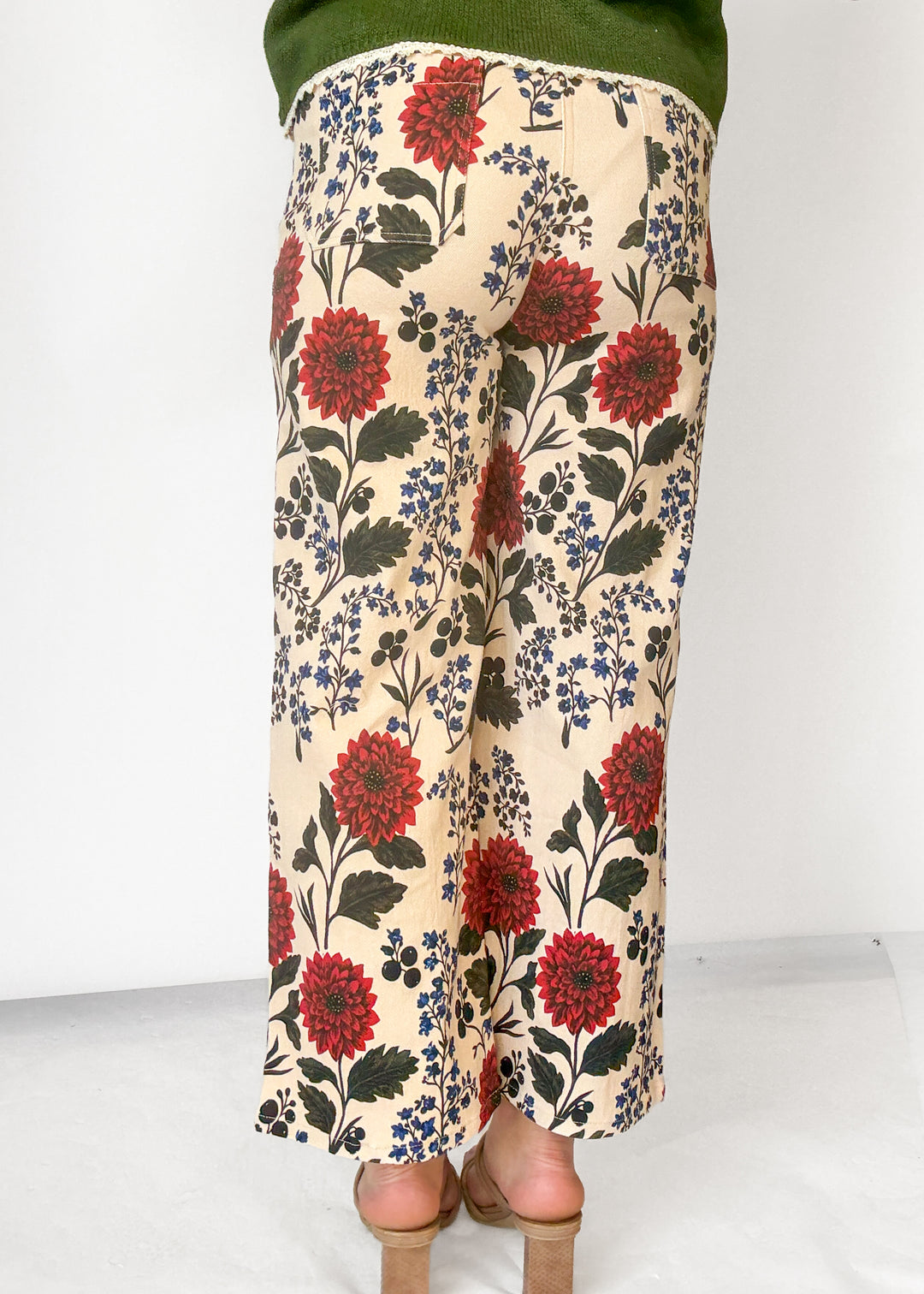 Paisley Floral Wide Leg Jeans
