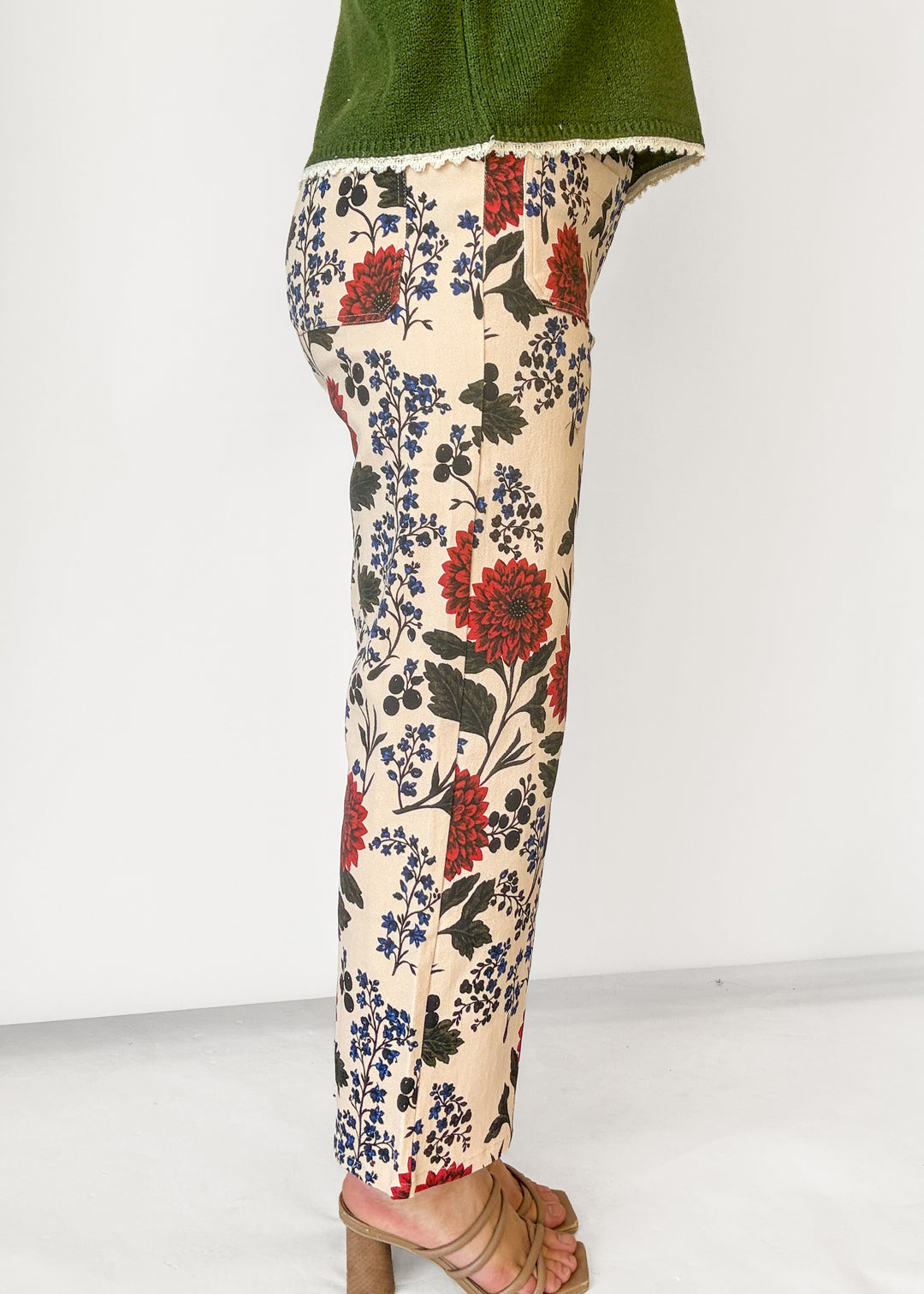Paisley Floral Wide Leg Jeans