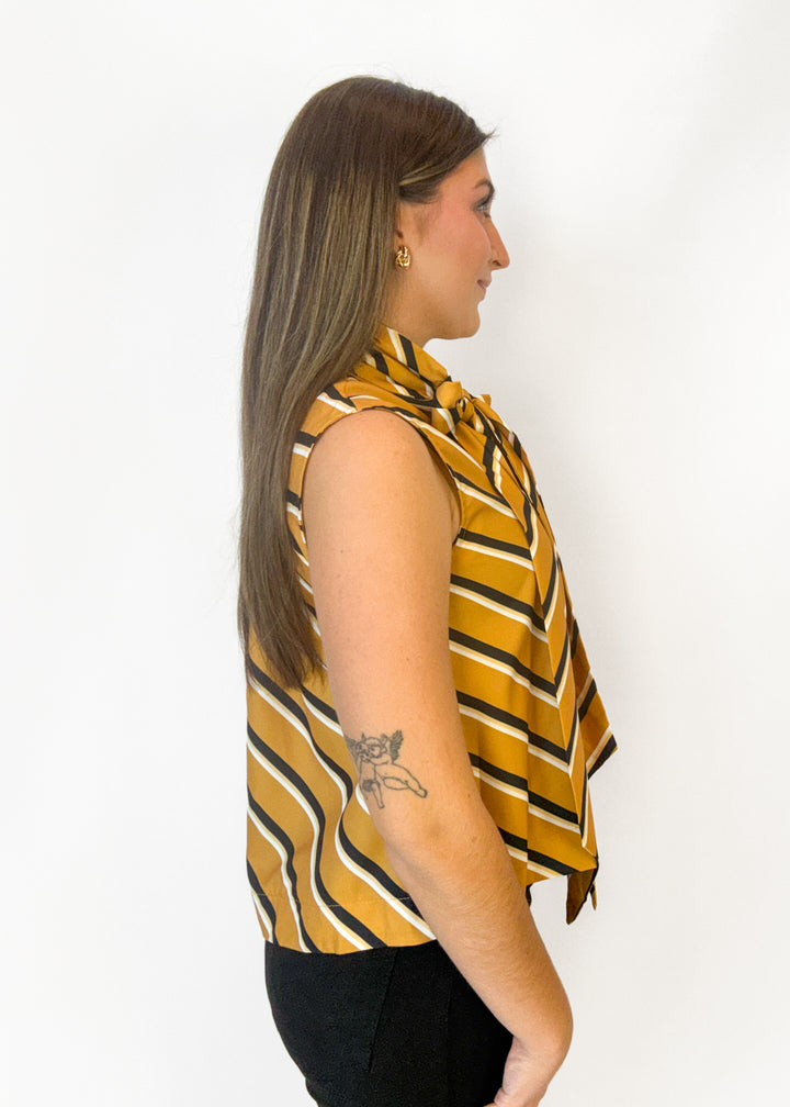 Freida Bow Striped Top