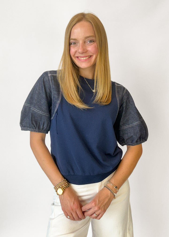 Judy Denim Sleeve Top