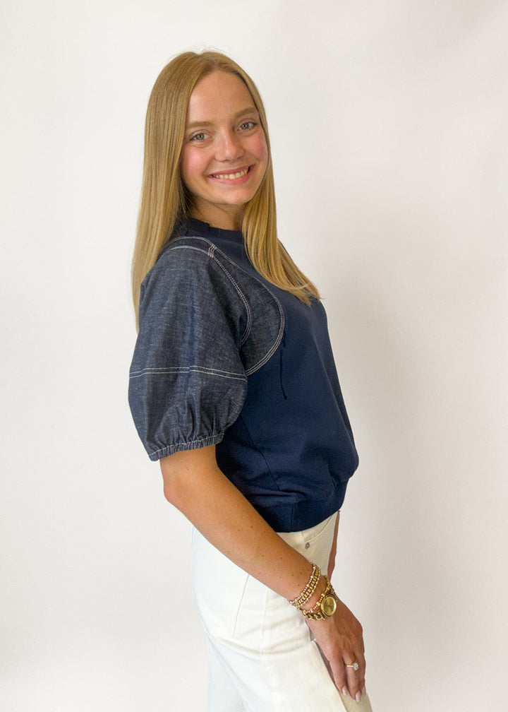 Judy Denim Sleeve Top