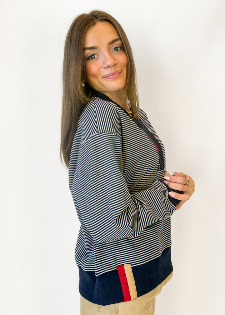 Caraway Striped Quarter-Zip