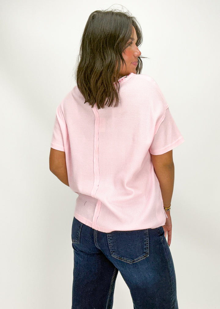 Free People Merry Meowy Tee - Pink Combo