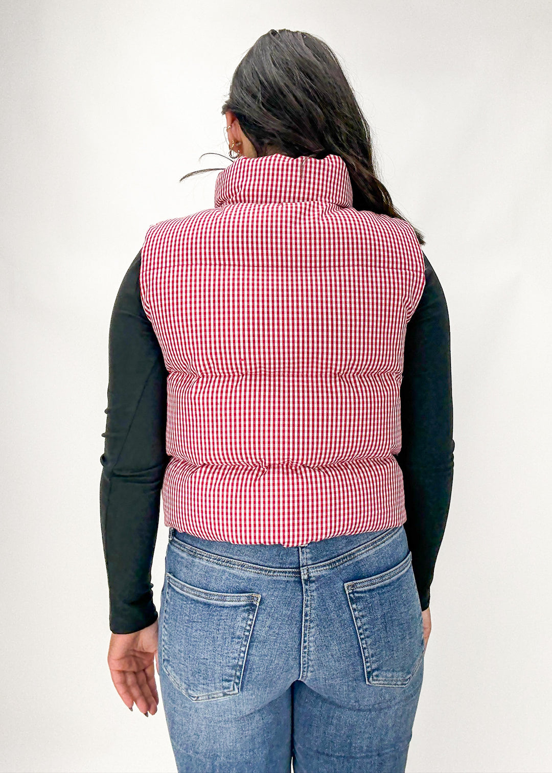 Quinn Gingham Puffer Vest