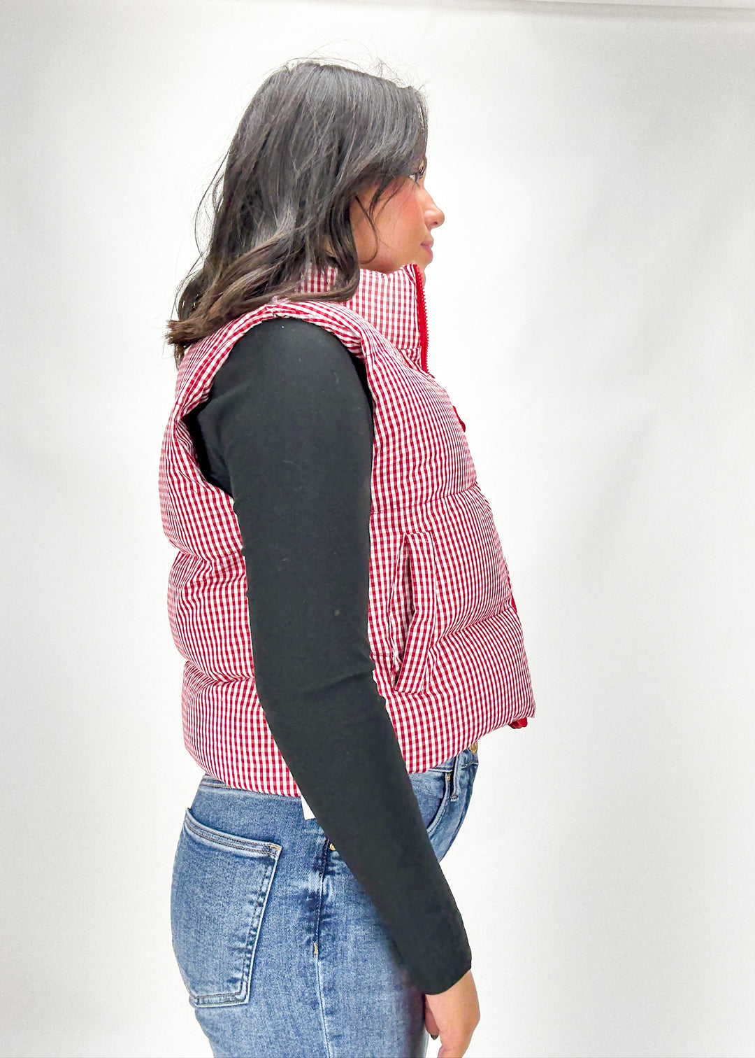 Quinn Gingham Puffer Vest
