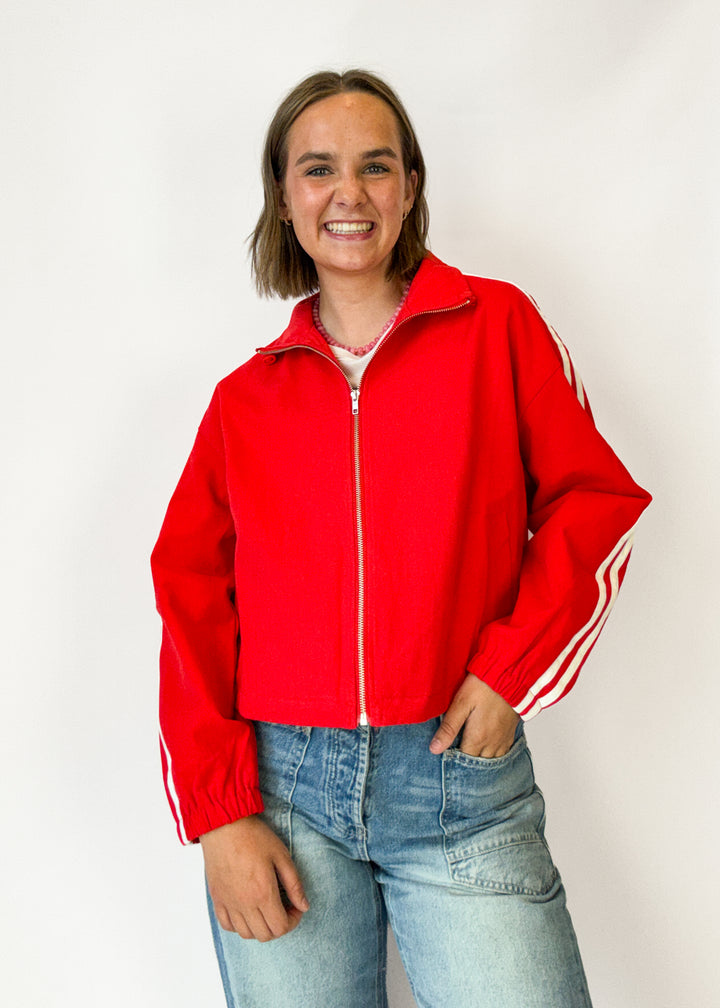 Raquel Striped Athletic Jacket