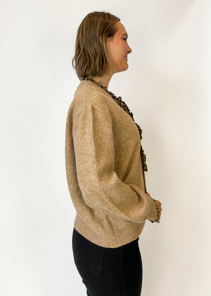Wendy Ruffle Leopard Cardigan