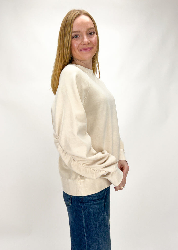 Sanctuary Clothing Shirred Sleeve Sweatshirt