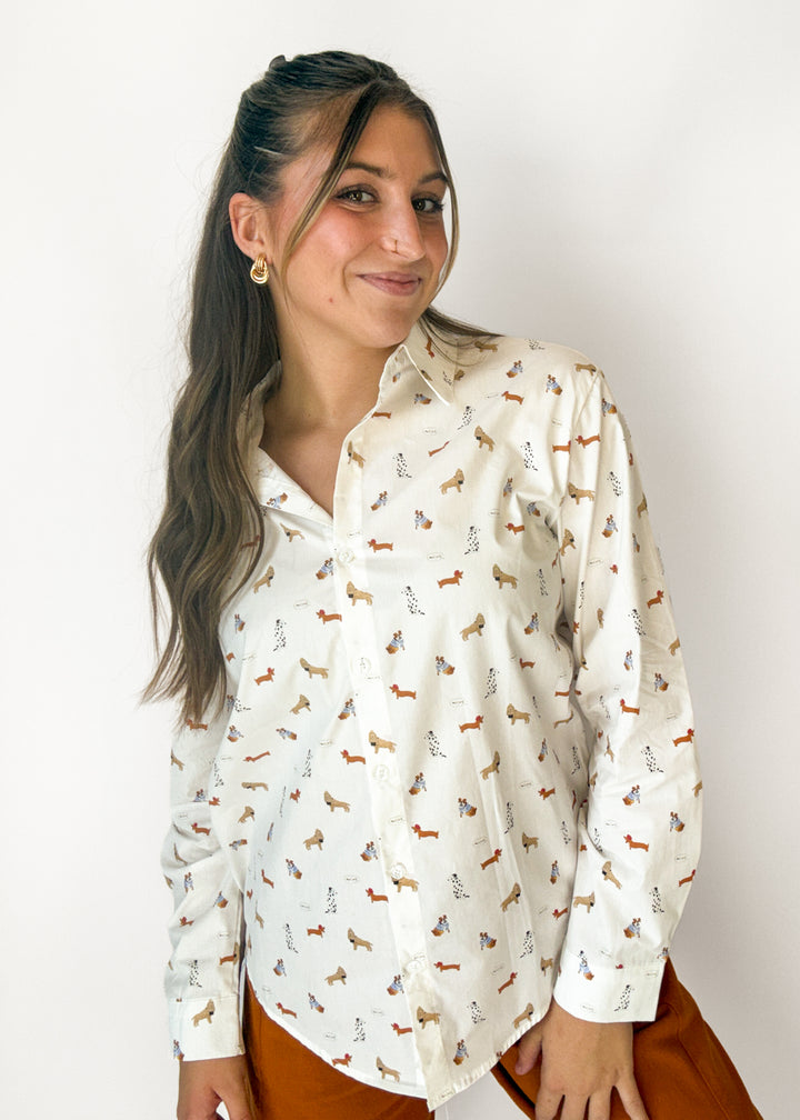 Teddy Puppy Button Down