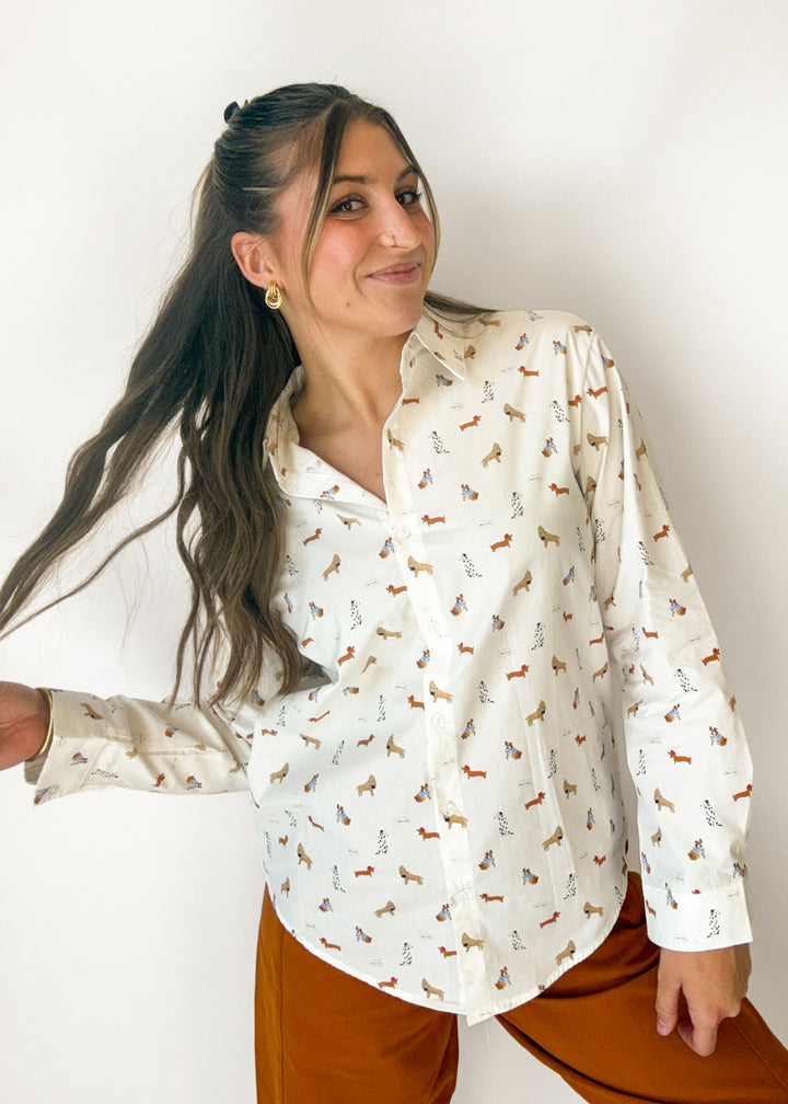 Teddy Puppy Button Down