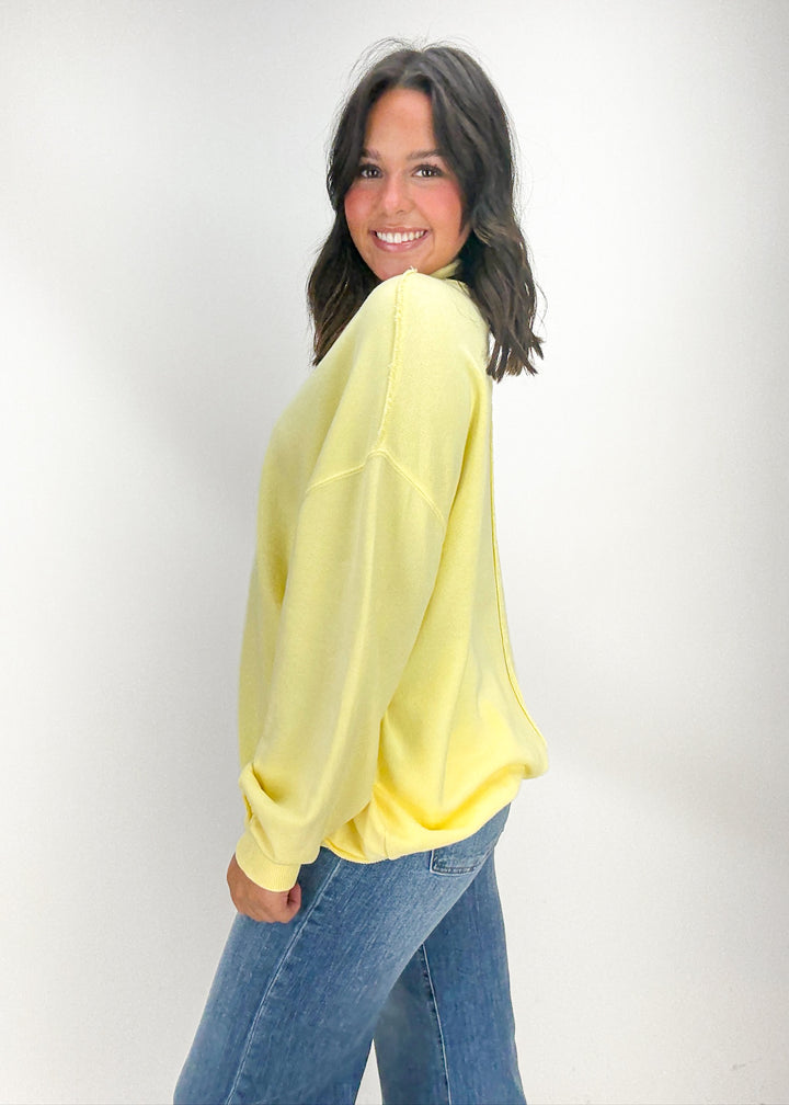 Free People Palm Springs Turtleneck Pullover - Banana Cream