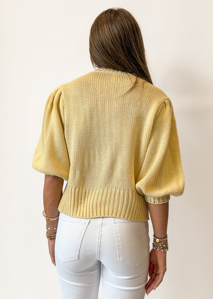 Rosie Button Down Sweater - Butter Yellow