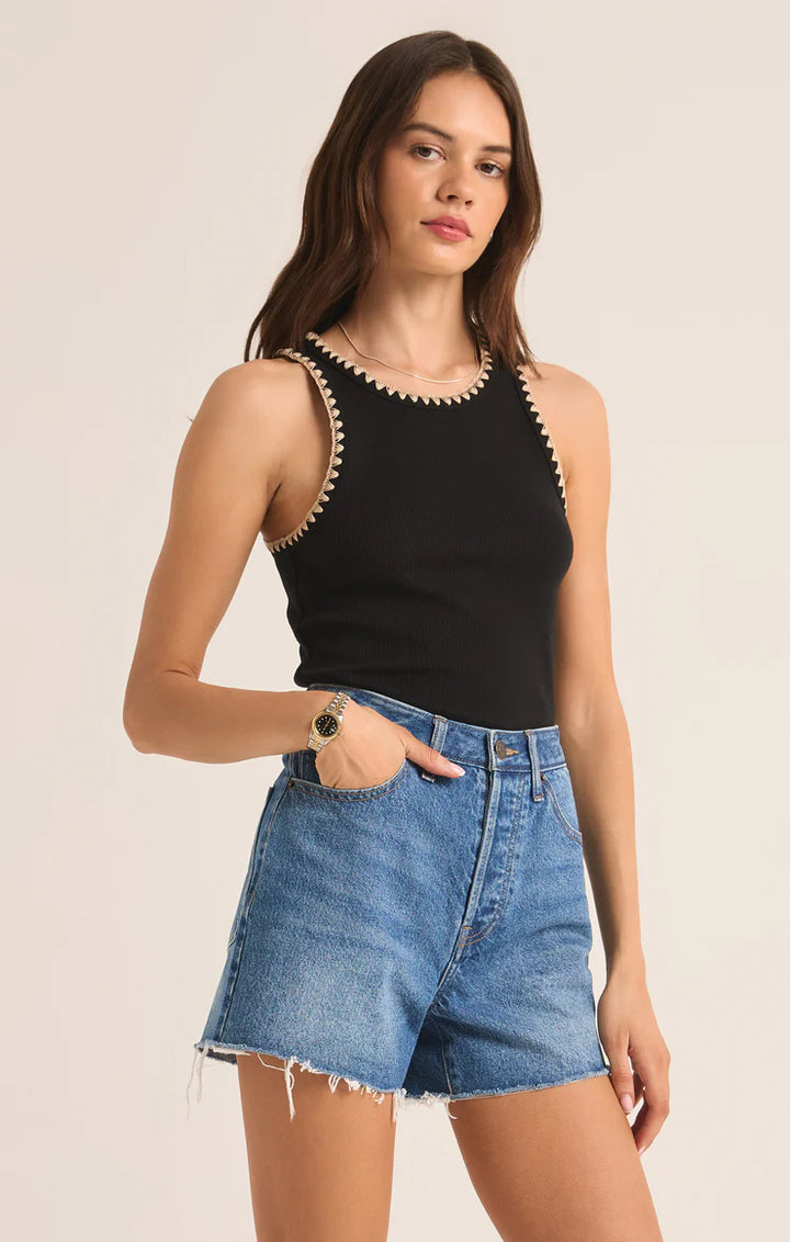 Z Supply Avril Rib Whipstitch Tank Top