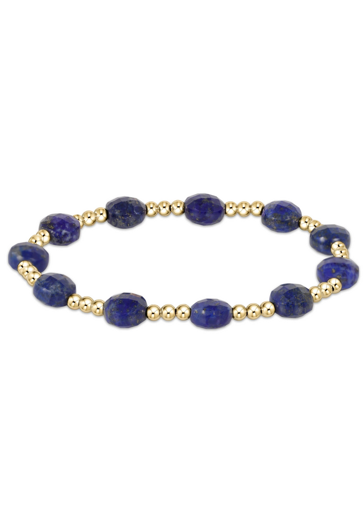 Admire Gold 3mm Bead Bracelet-Lapis