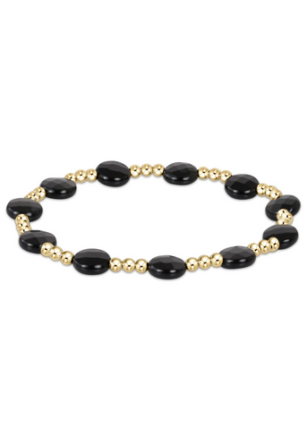 Admire Gold 3mm Bead Bracelet-Faceted Onyx
