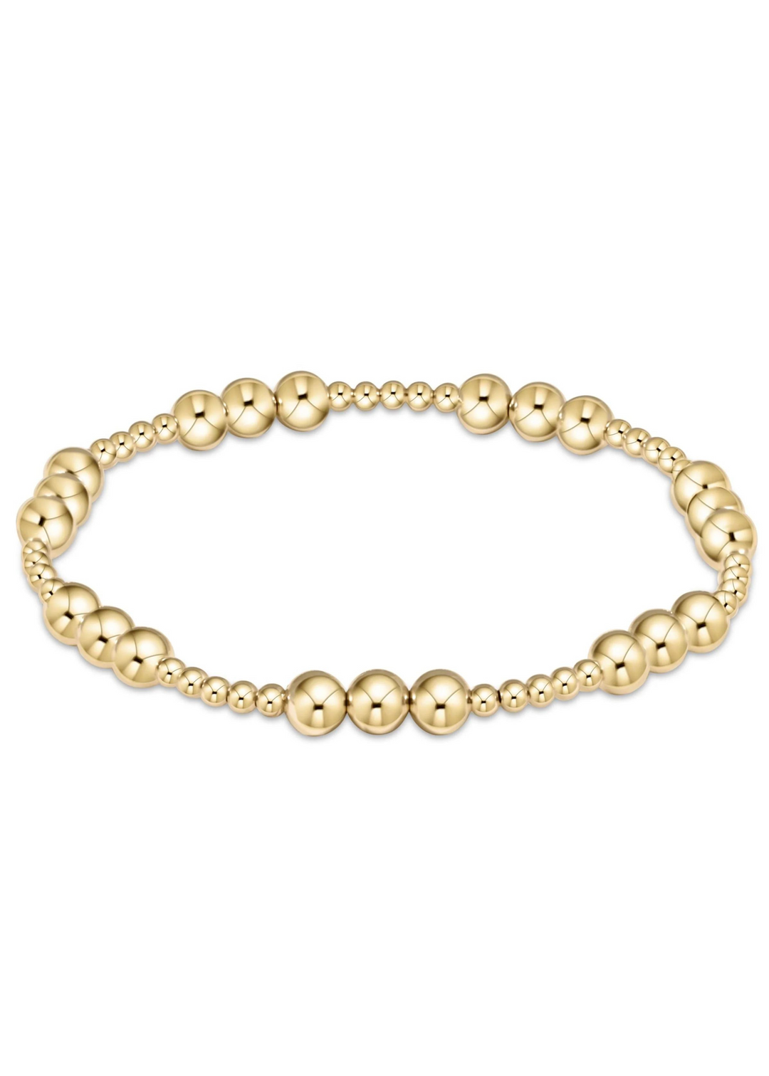 Classic Joy Pattern 6mm Bead Bracelet-Gold