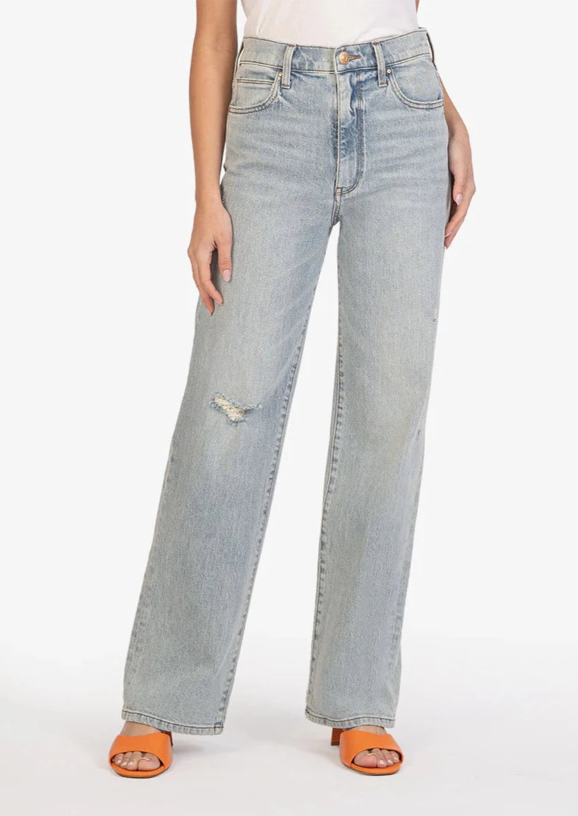 Kut from the Kloth Sienna High Rise Wide Legs in Dedication Wash