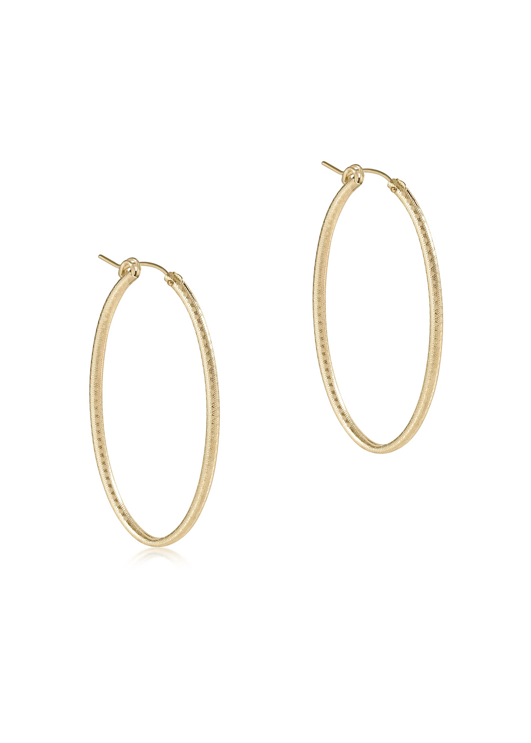 Oval Gold 2" Hoop Earring-Textured