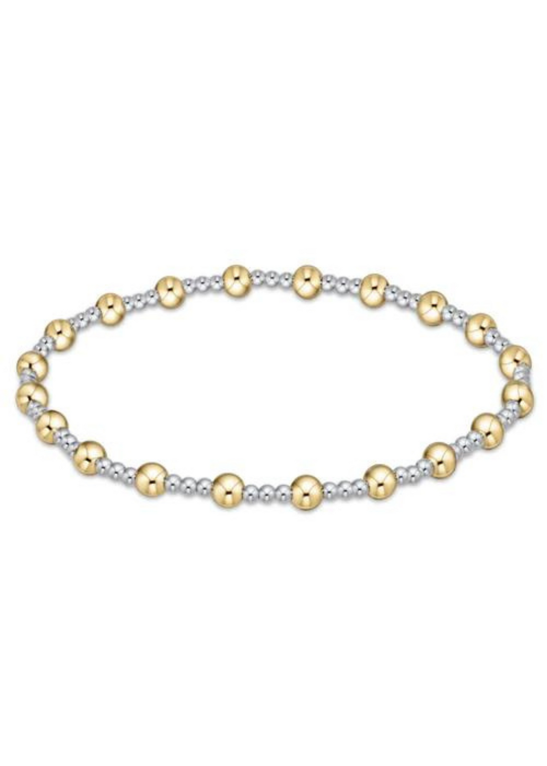 Classic Sincerity Pattern 4mm Bead Bracelet-Mixed Metal