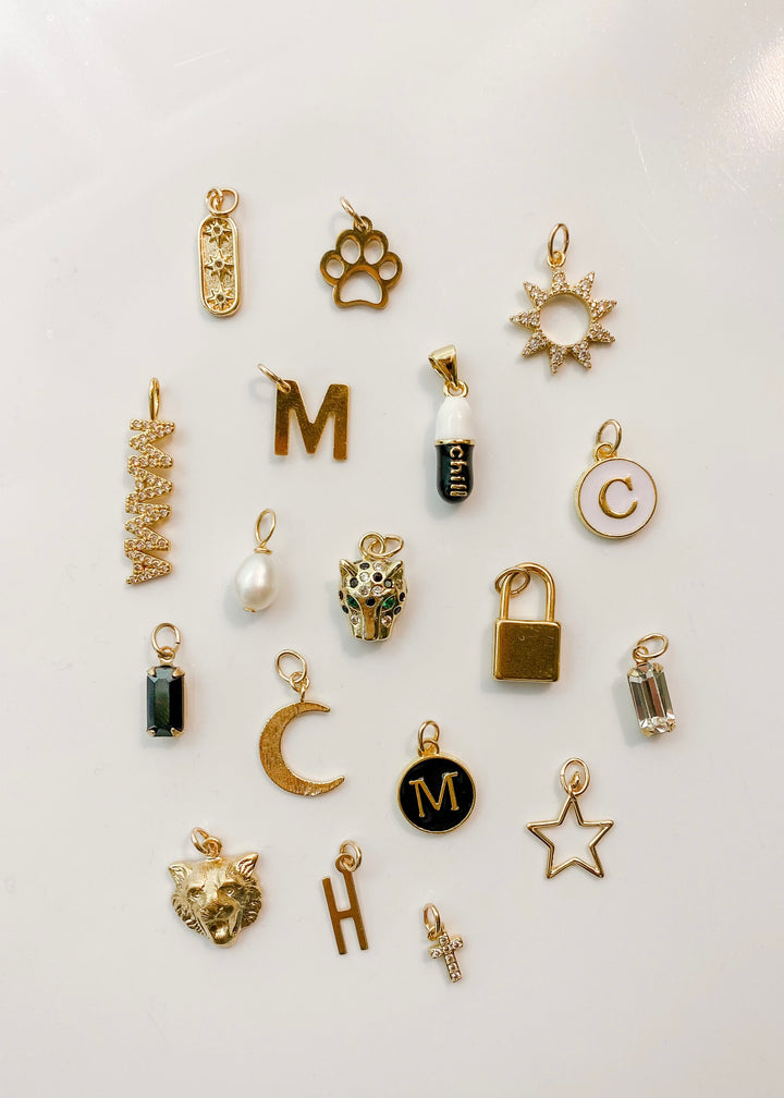 Enamel Letter Charms-White