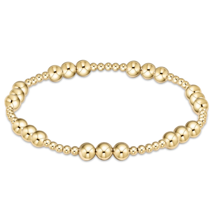 Classic Joy Pattern 5mm Bead Bracelet-Gold